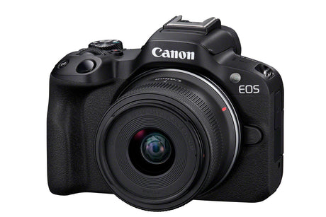 Canon | EOS R50 + RF-S 18-45mm F4.5-6.3 IS STM (SIP) | Megapixel 24.2 MP | Image stabilizer | ISO sensitivity (max) 32000 | Display diagonal 2.95 " | Wi-Fi | Video recording | Automatic, manual | CMOS | Black