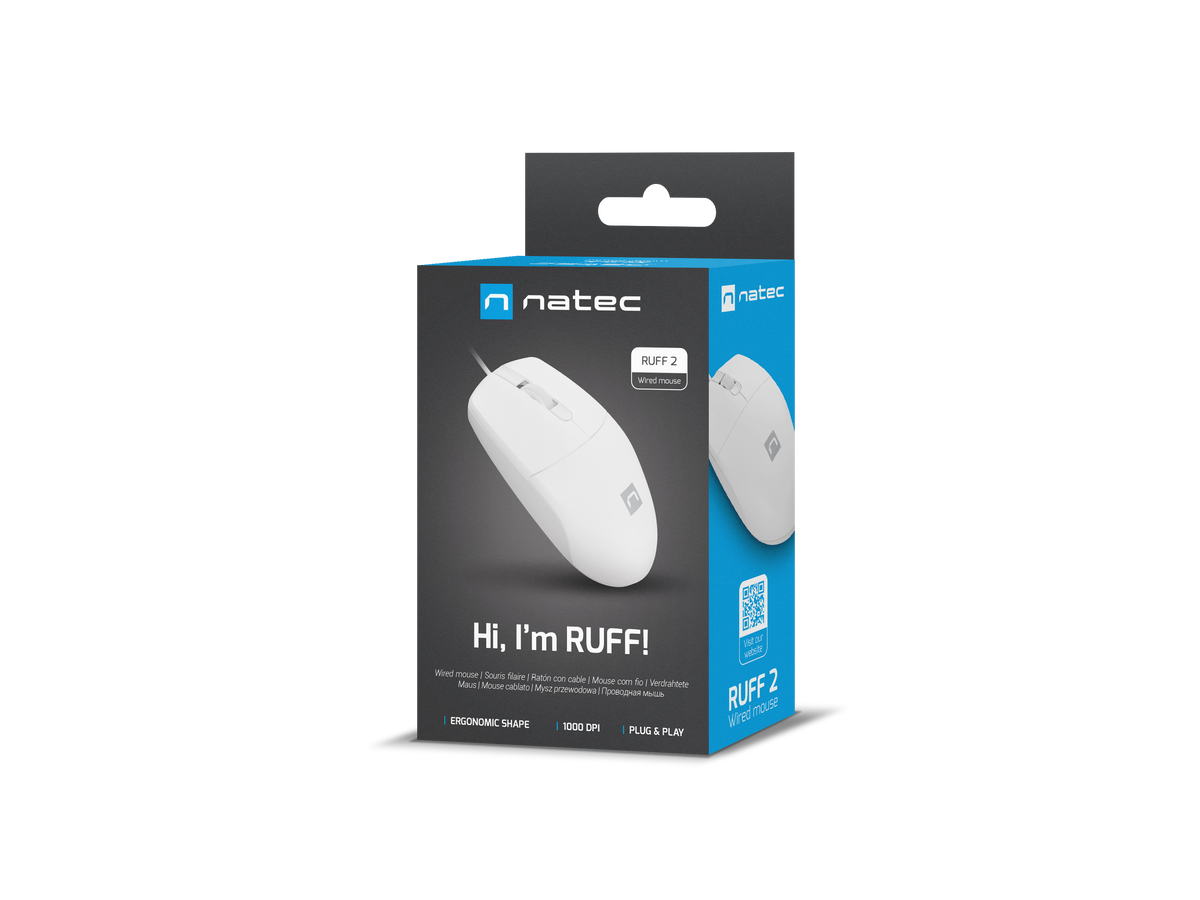 NATEC Optical mouse Ruff 2 1000DPI white