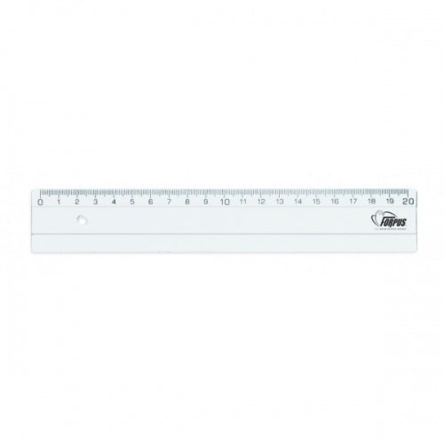 Liniuotė Forpus, plastikinė, skaidri, 20cm