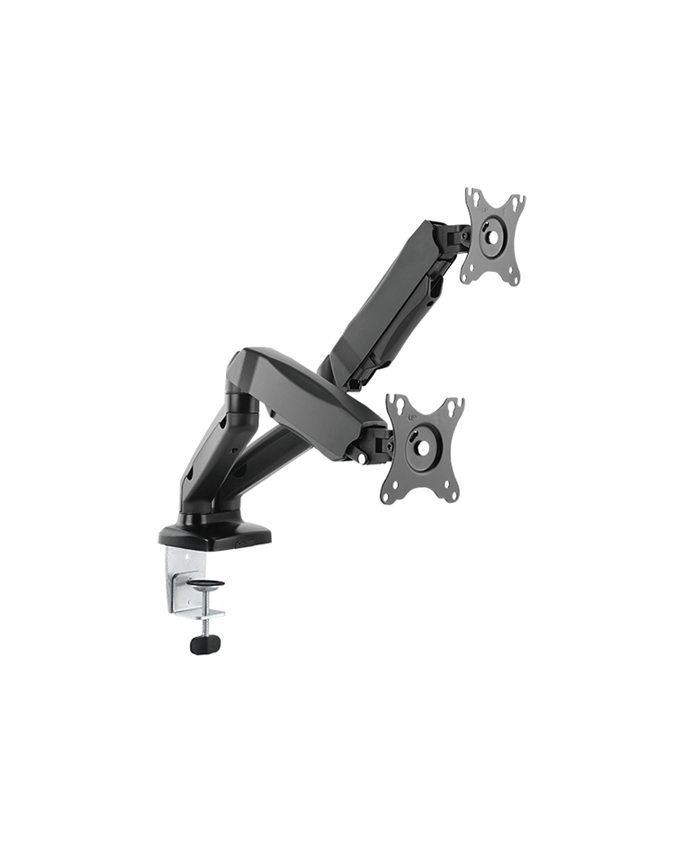 ICY BOX IB-MS304-T, Monitor stand with desk mounted base, for two screens, size up to 27'' | Raidsonic