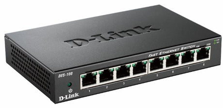 D-Link | Ethernet Switch | DES-108/E | Unmanaged | Desktop | 10/100 Mbps (RJ-45) ports quantity 8 | 60 month(s)