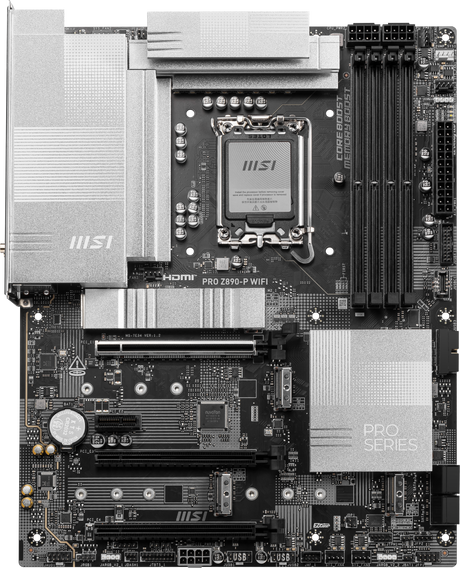MSI PRO Z890-P WIFI | Processor family Intel | Processor socket LGA1851 | DDR5 UDIMM | Supported hard disk drive interfaces SATA, M.2 | Number of SATA connectors 4