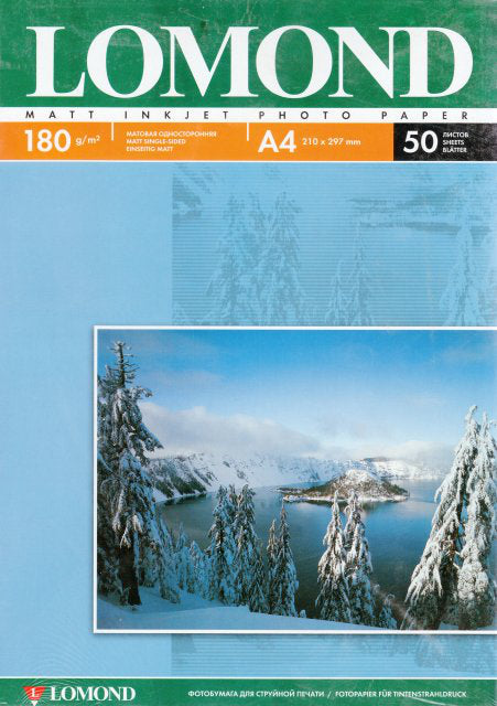 Fotopopierius Lomond Photo Inkjet Paper Matinis 180 g/m2 A4, 50 lapų