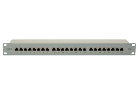 Digitus | Patch Panel | DN-91524S | 48.2 x 4.4 x 10.9 cm | Category: CAT 5e; Ports: 24 x RJ45; Retention strength: 7.7 kg; Insertion force: 30N max | White