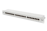 Digitus | Patch Panel | DN-91524S | 48.2 x 4.4 x 10.9 cm | Category: CAT 5e; Ports: 24 x RJ45; Retention strength: 7.7 kg; Insertion force: 30N max | White