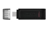 Kingston | USB Flash Drive | DataTraveler 70 | 128 GB | USB Type-C | Black