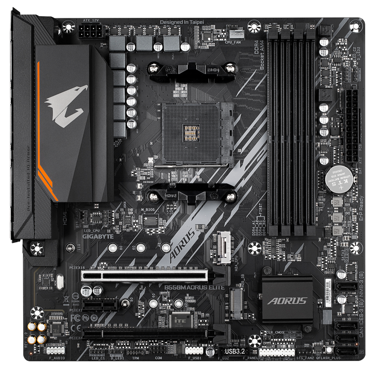 Gigabyte | B550M AORUS ELITE 1.0 | Processor family AMD | Processor socket AM4 | DDR4 DIMM | Memory slots 4 | Number of SATA connectors 4 x SATA 6Gb/s connectors | Chipset AMD B | Micro ATX