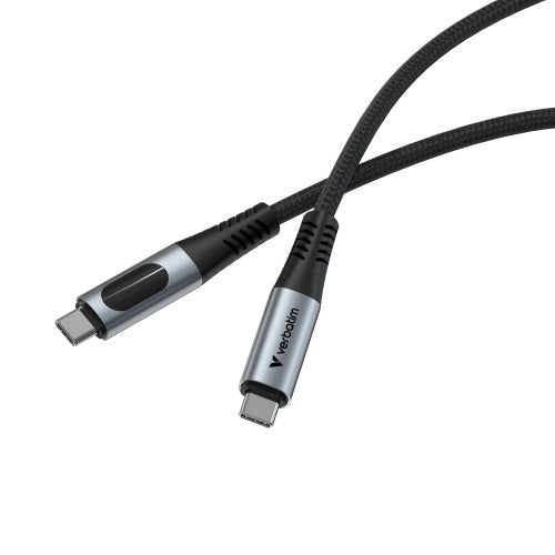 Verbatim 31849 Sync &amp; Charge Kabelis USB-C į USB-C 240W 40Gbps 120cm, Power Display, Pilka/Juoda