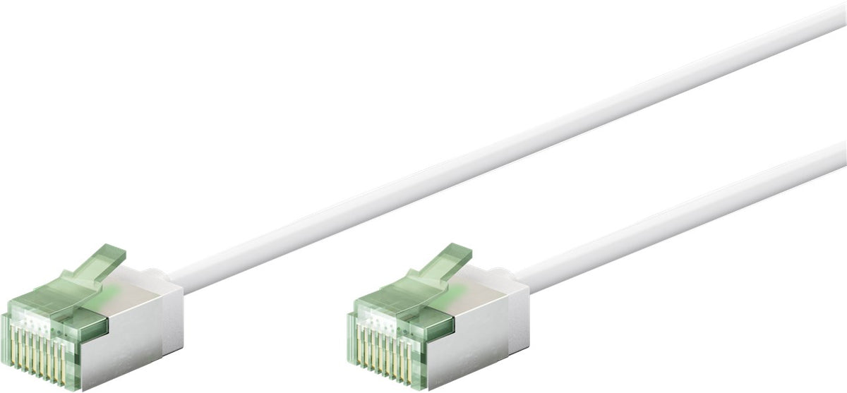 Goobay 74357 Ultra-Flexible CAT 8.1 Patch Cable, Slim, U/FTP, 0.15 m, White | Goobay