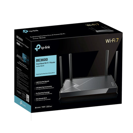 TP-LINK | BE3600 Dual-Band Wi-Fi 7 Router | Archer BE230 | 802.11be | 3570 Mbit/s | Ethernet LAN (RJ-45) ports 4 | Mesh Support Yes | MU-MiMO Yes | No mobile broadband | Antenna type External | 1