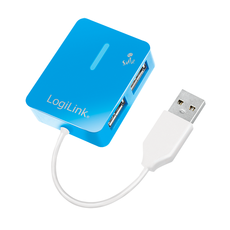 Logilink | USB 2.0 Hub 4-Port, Smile, Blue