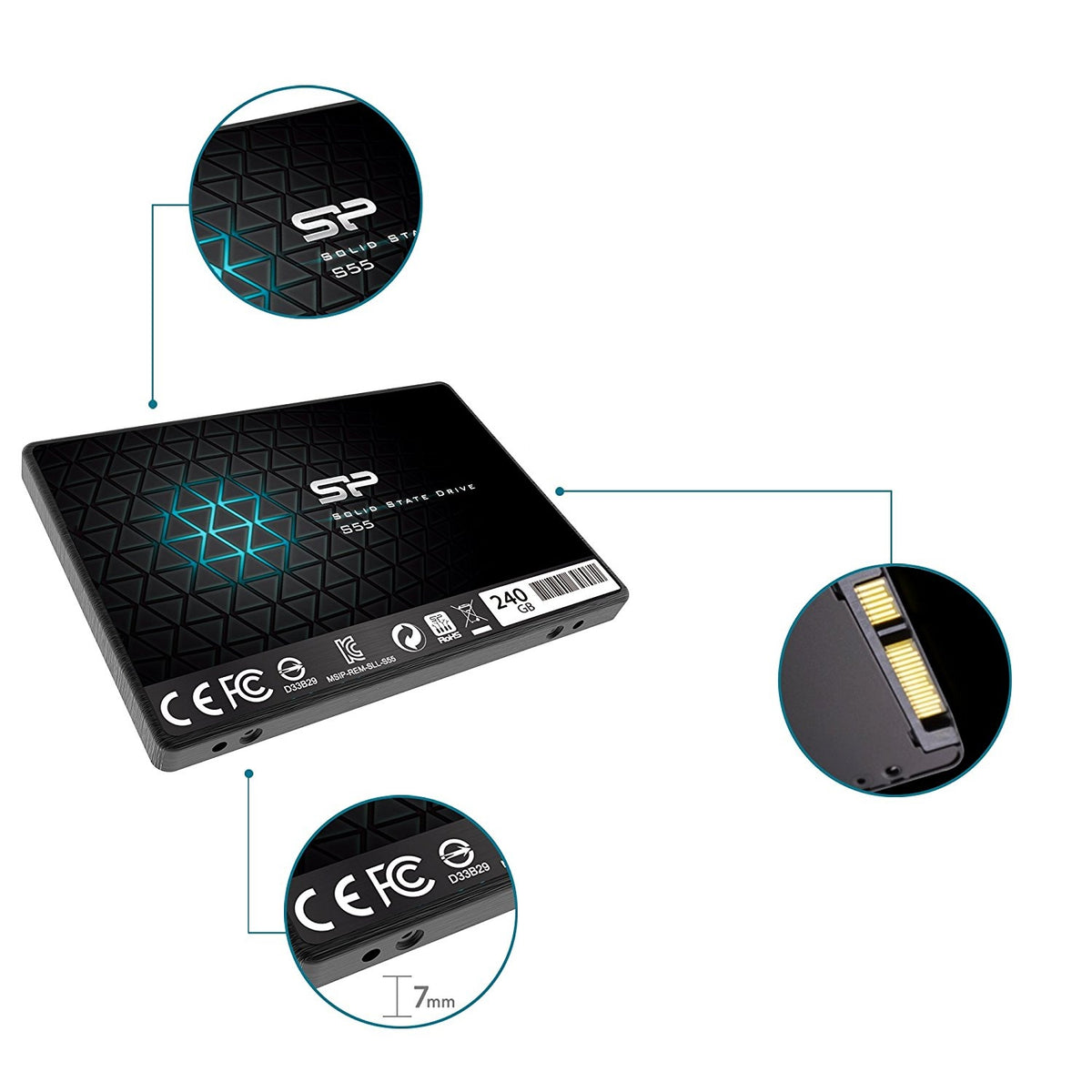 Silicon Power | Slim S55 | 240 GB | Solid-state drive interface SATA | Read speed 550 MB/s | Write speed 450 MB/s