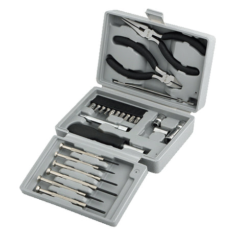 Logilink | Tool Set, 25pcs | Incl. transport boxThe set includes6x micro screwdrivers1x micro cutter1x mini telephone plier1x bit screwdriver with extension10x bits (PH1, PH2, PZ1, PZ2, PZ5, PZ6, T10, T15, T20, adaptor)4x socket wrench (5mm, 6mm, 8mm, 10m