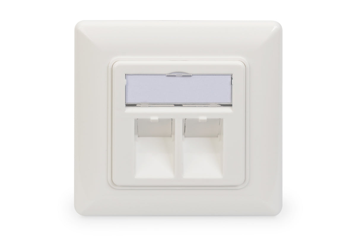 Digitus | Wallplate for Keystone Modules, German type, middle plate 50x50 mm, frame 80x80 mm | DN-93801-1