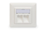 Digitus | Wallplate for Keystone Modules, German type, middle plate 50x50 mm, frame 80x80 mm | DN-93801-1