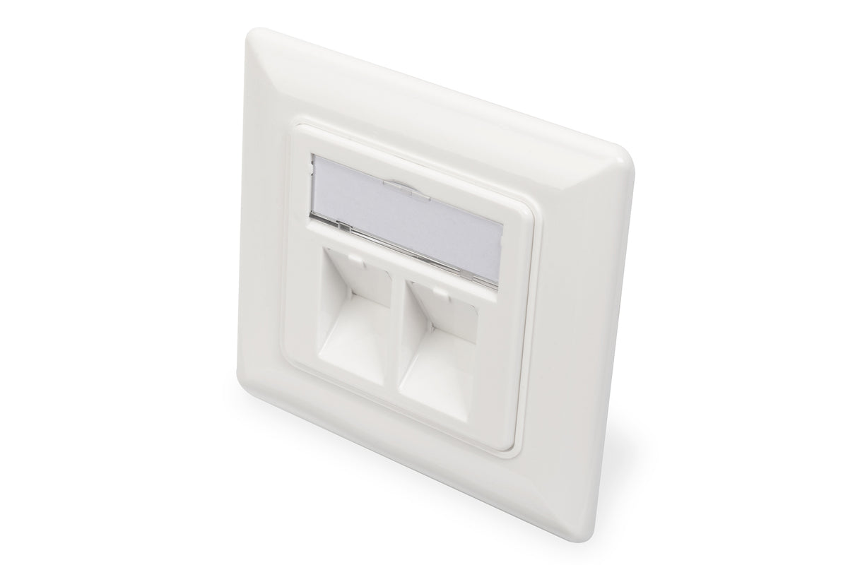 Digitus | Wallplate for Keystone Modules, German type, middle plate 50x50 mm, frame 80x80 mm | DN-93801-1