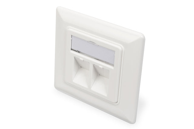Digitus | Wallplate for Keystone Modules, German type, middle plate 50x50 mm, frame 80x80 mm | DN-93801-1