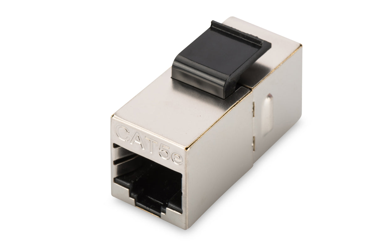 CAT 5e modular coupler, shielded RJ45 to RJ45, for panel connection