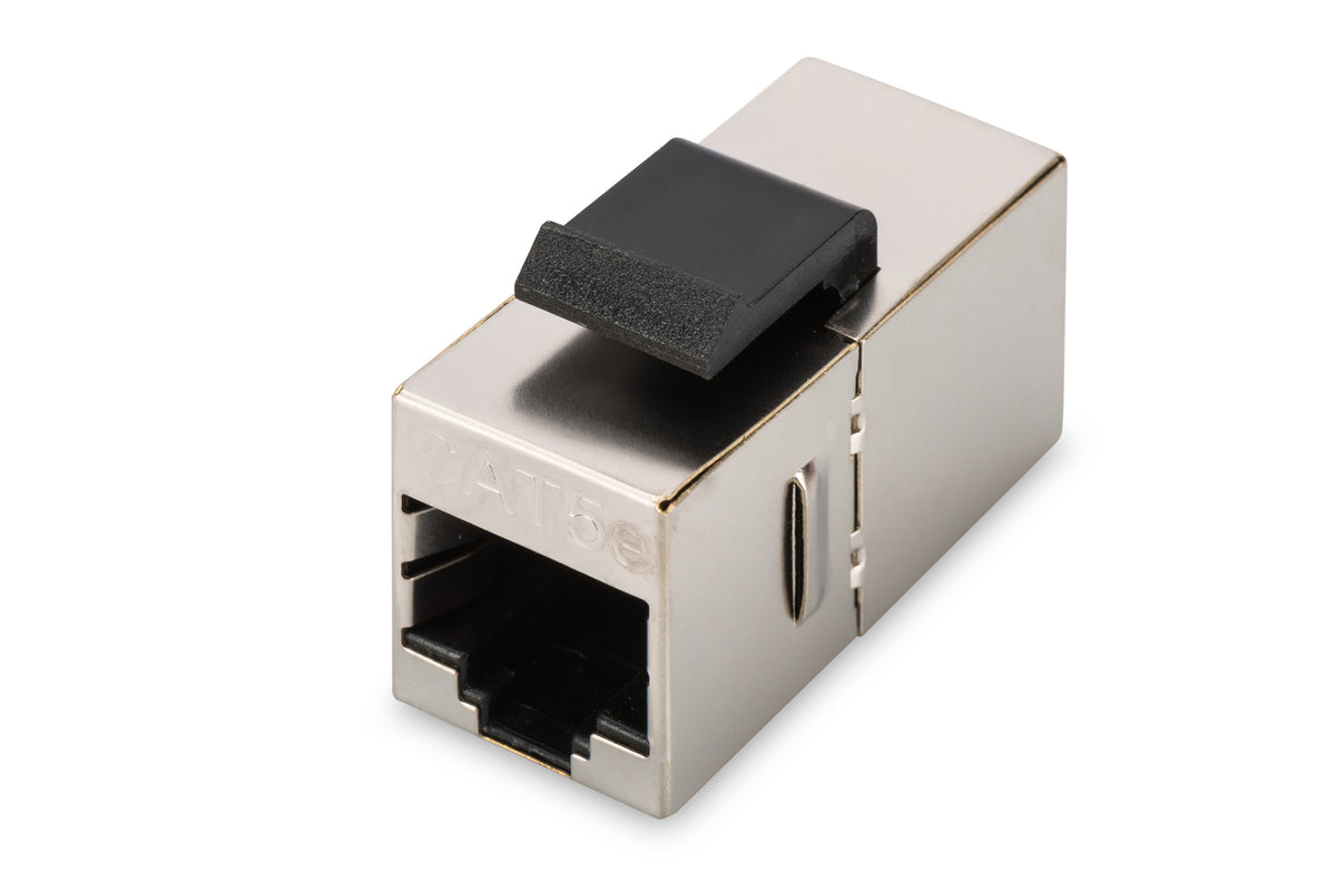 CAT 5e modular coupler, shielded RJ45 to RJ45, for panel connection