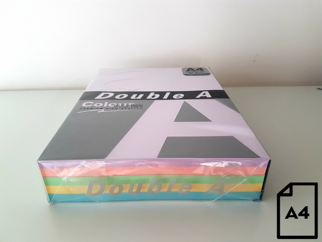 Spalvotas popierius Double A, 80g, A4, 500 lapų, Rainbow 3, 5 spalvų