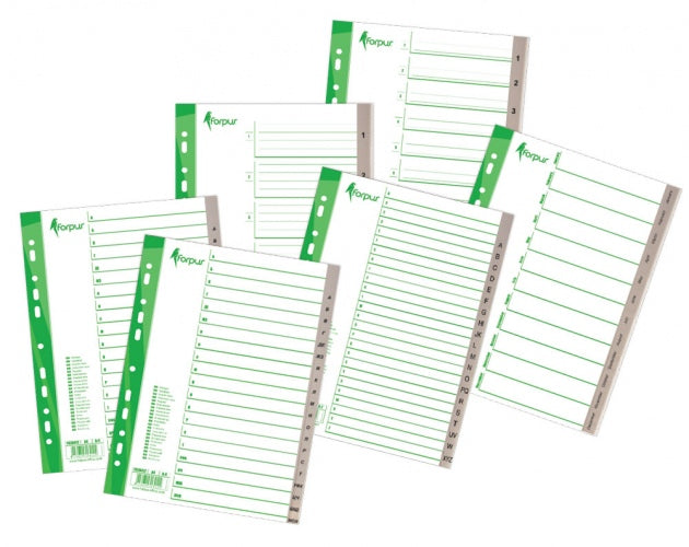Skiriamieji lapai Forpus, A4, 1-12 skaičiai, plastikiniai