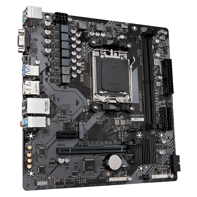 Gigabyte | B650M S2H 1.0 M/B | Processor family AMD | Processor socket AM5 | DDR5 DIMM | Memory slots 2 | Supported hard disk drive interfaces SATA | Number of SATA connectors 4 | Chipset AMD B650 | Micro ATX
