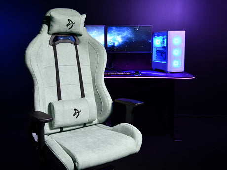 Arozzi Torretta SoftFabric | Gaming Chair | Frame material: Metal; Wheel base: Nylon; Upholstery: Soft Fabric | Pearl Green