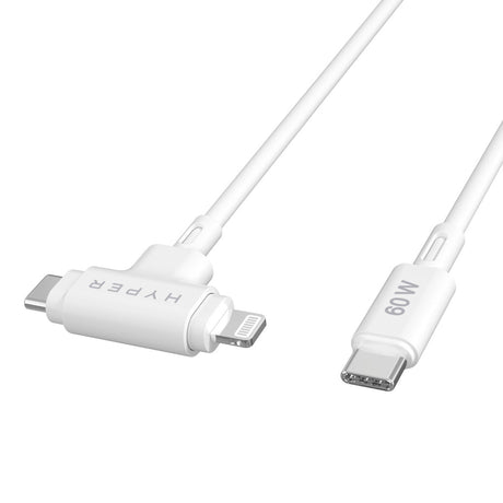 Hyper | HyperJuice Silicone USB-C to USB-C and Lightning Hybrid 60W Cable