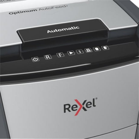 Rexel Optimum AutoFeed+ 225X Dokumentų naikiklis Cross shredding 4x25mm P-4 60 L, 55 dB, Pilka/Juoda