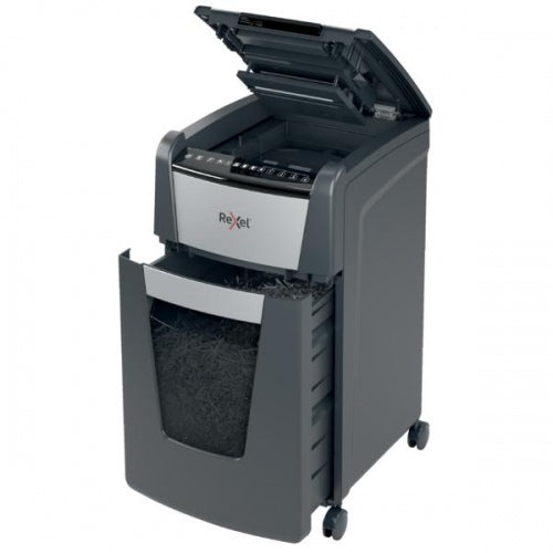 Rexel Optimum AutoFeed+ 225X Dokumentų naikiklis Cross shredding 4x25mm P-4 60 L, 55 dB, Pilka/Juoda