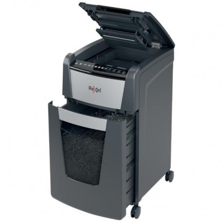 Rexel Optimum AutoFeed+ 225X Dokumentų naikiklis Cross shredding 4x25mm P-4 60 L, 55 dB, Pilka/Juoda