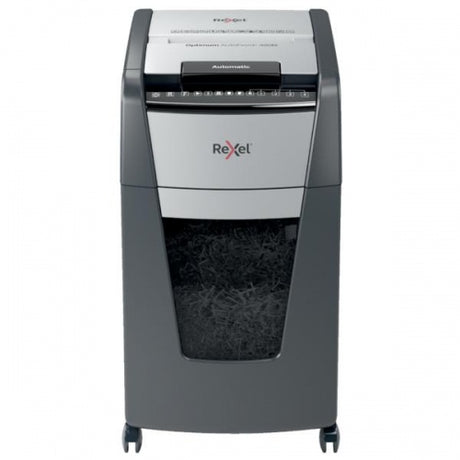 Rexel Optimum AutoFeed+ 225X Dokumentų naikiklis Cross shredding 4x25mm P-4 60 L, 55 dB, Pilka/Juoda