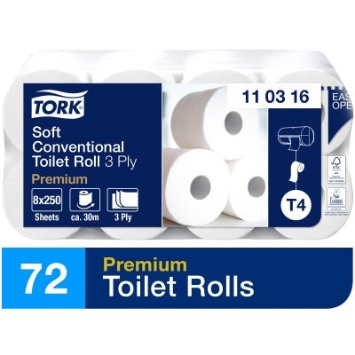 Tualetinis popierius rulonėliais Tork Premium Extra Soft  T4, 3sl. (72 rulon.)