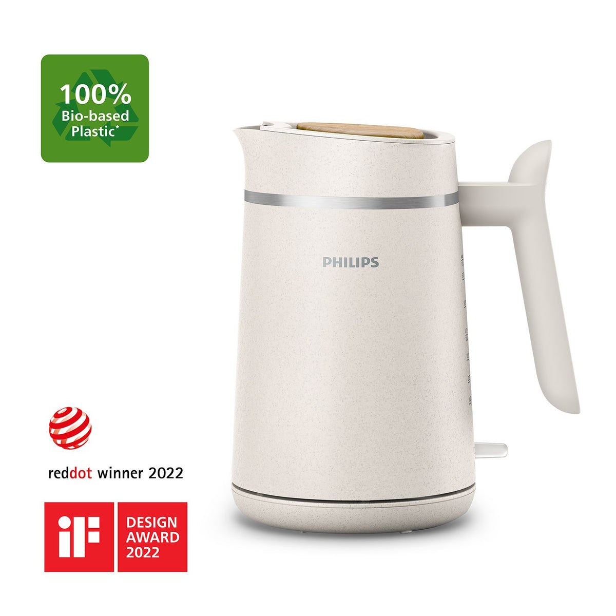 Philips Kettle | HD9365/10 Eco Conscious Edition | Electric | 2200 W | 1.7 L | Bioplastic | 360° rotational base | White