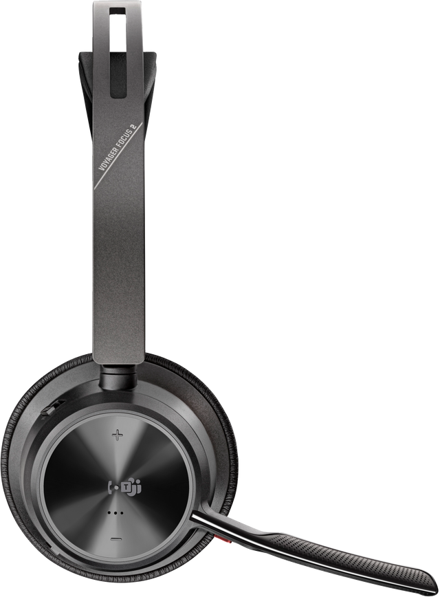 Poly Voyager Focus 2 MS Teams Belaidės ausinės, Bluetooth, USB-C/A Adapter, Juoda