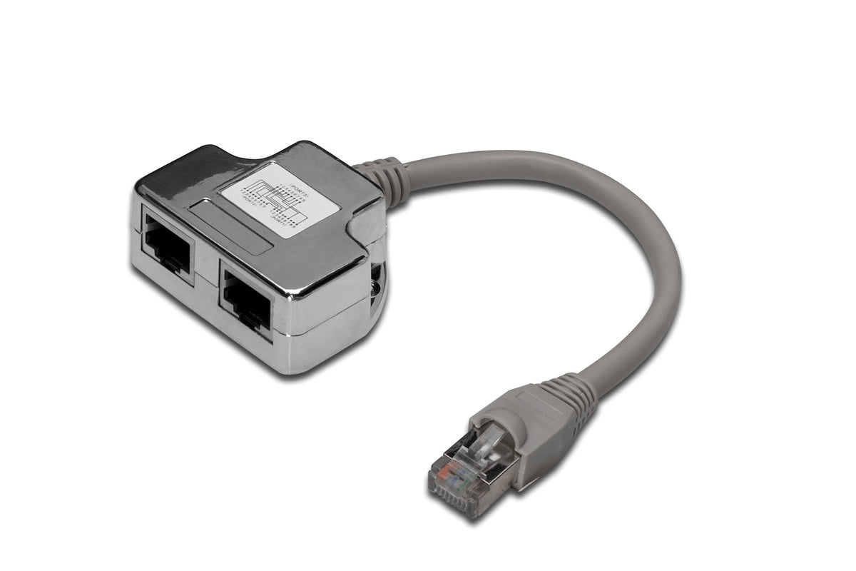Digitus | CAT 5e patch cable adapter, 2x CAT 5e, shielded | DN-93904 | Black