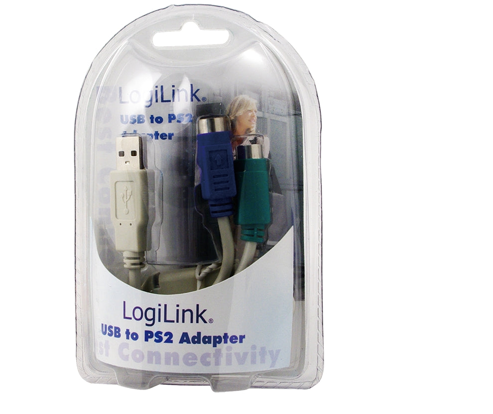 Logilink | Adapter USB to PS/2 x2 :. | Grey | USB M | 2x Mini DIN 6-pin FM | 0.2 m