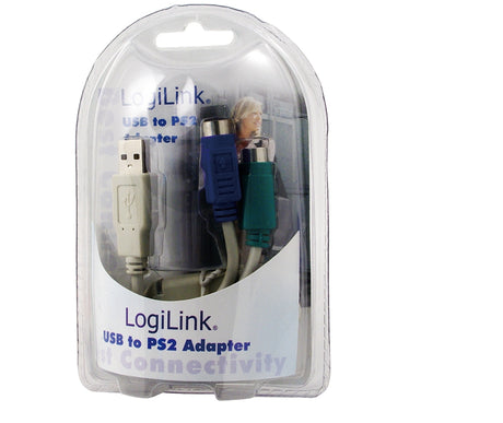 Logilink | Adapter USB to PS/2 x2 :. | Grey | USB M | 2x Mini DIN 6-pin FM | 0.2 m