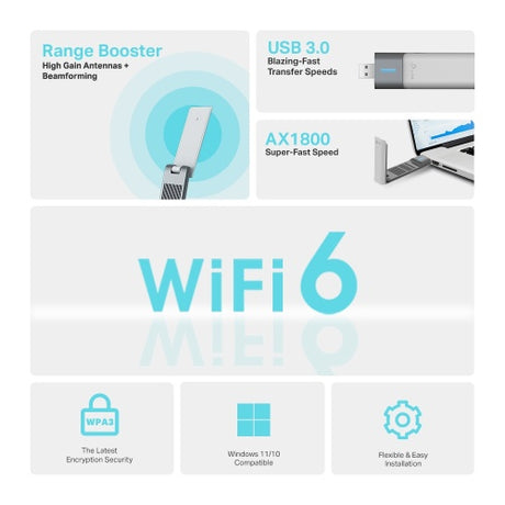 TP-Link ARCHER TX20UH AX1800 High Gain Wireless USB Adapteris