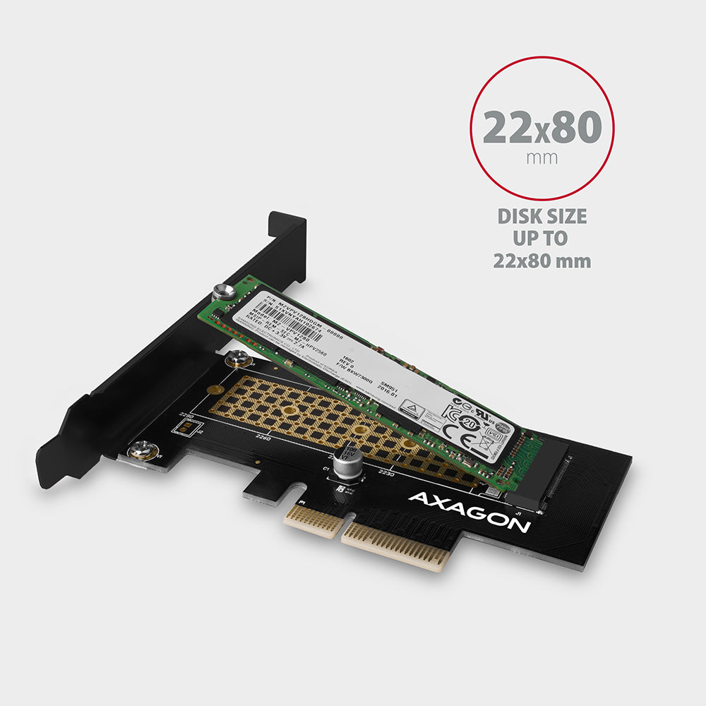 AXAGON The PCI-Express x4 internal adapter for connecting an NVMe M.2 SSD disk to a computer | PCEM2-N
