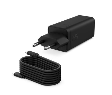 HP C90CKUT Nešiojamo kompiuterio įkroviklis 65W GaN, USB-C, EU, Juoda