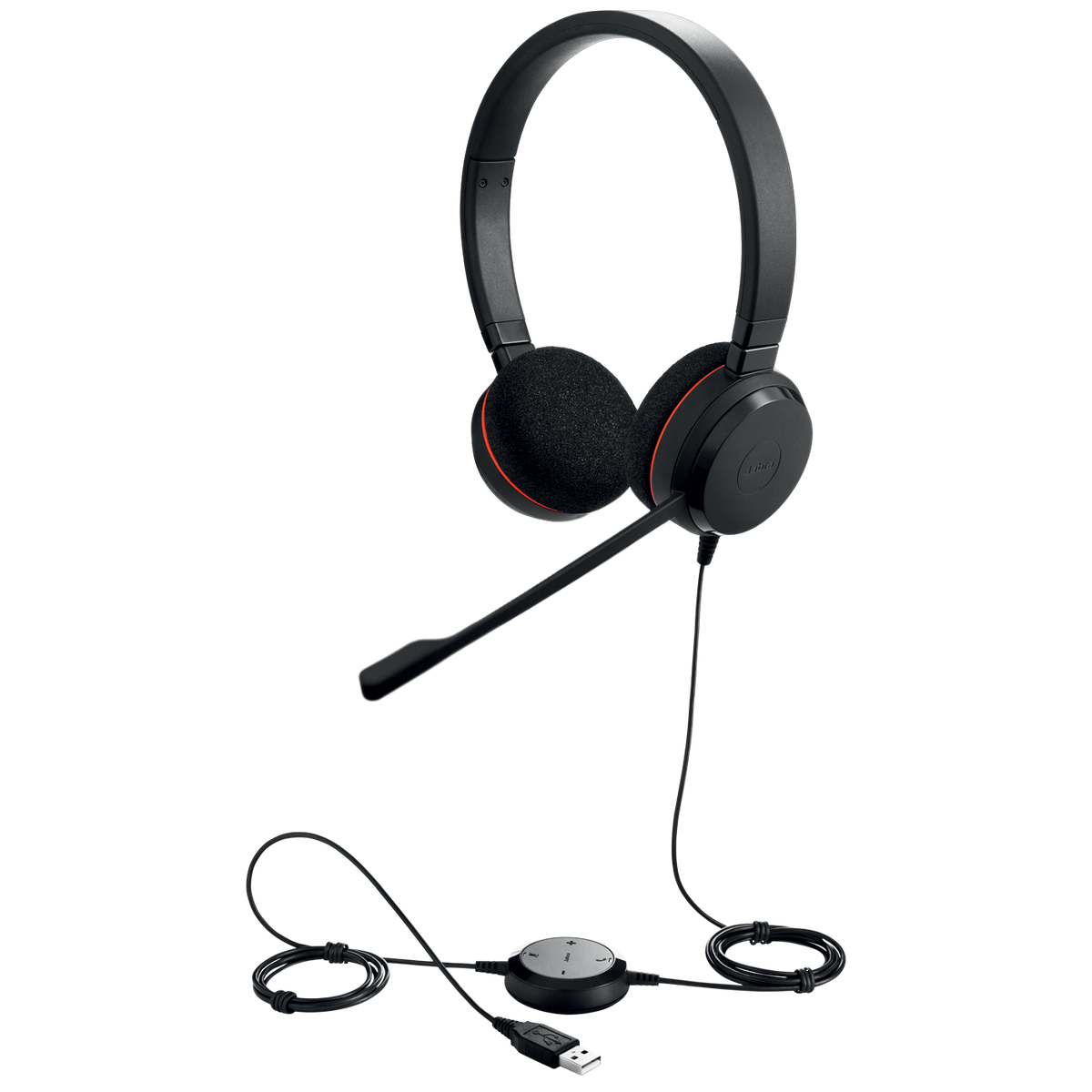 Laidinės ausinės su mikrofonu Jabra Evolve 20 UC Stereo Office/Call center USB Type-A, Juoda