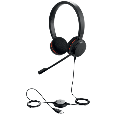 Laidinės ausinės su mikrofonu Jabra Evolve 20 UC Stereo Office/Call center USB Type-A, Juoda