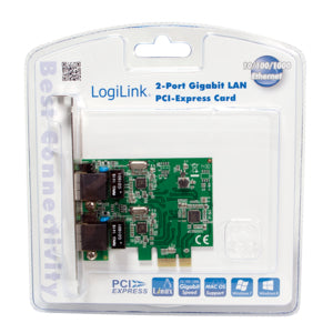 Logilink PC0075, 2-port Gigabit PCI Express network card | Logilink | 2 x Gigabit Lan (RJ 45) | PCIe