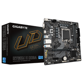 Gigabyte | B760M H DDR4 1.0 M/B | Processor family Intel | Processor socket LGA1700 | DDR4 DIMM | Memory slots 2 | Supported hard disk drive interfaces SATA, M.2 | Number of SATA connectors 4 | Chipset Intel B760 Express | Micro ATX
