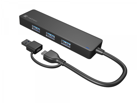 Natec USB 3.0 HUB, Mayfly, 4-Port, Black | Natec | USB 3.0 HUB, Mayfly, 4-Port | Moth NHU-1342 | Black | 0.15 m
