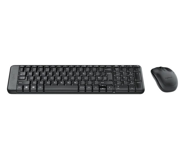 Logitech MK220 Combo Belaidė klaviatūra + pelė, US, Juoda