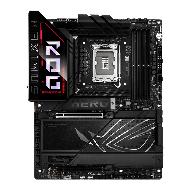 Asus ROG MAXIMUS Z890 HERO | Processor family Intel | Processor socket LGA1851 | DDR5 | Supported hard disk drive interfaces M.2, SATA | Number of SATA connectors 4