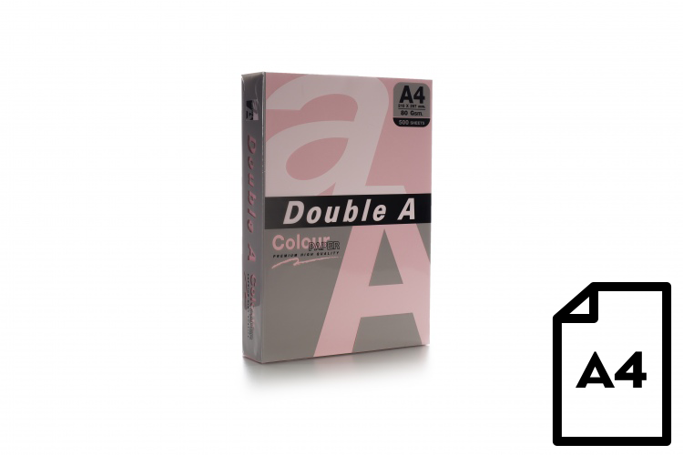 Spalvotas popierius Double A, 80g, A4, 500 lapų, Pink