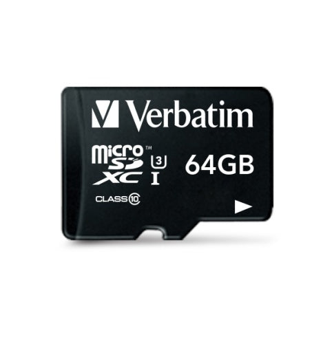 Verbatim 47042 Pro U3 Micro SDXC Atminties kortelė 64GB + microSD į SD Adapteris